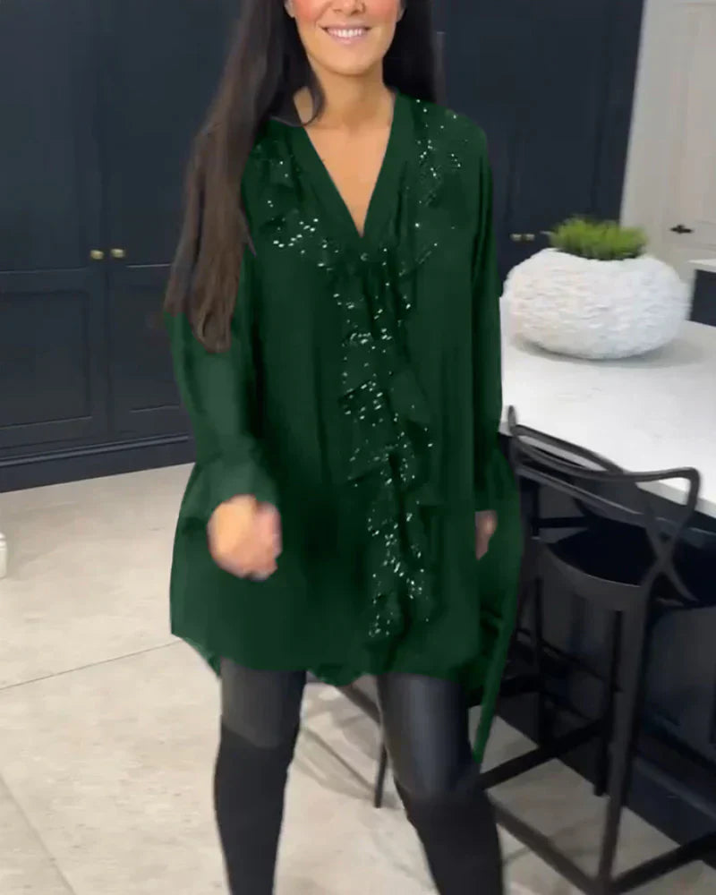 Tharalyn - Elegant Blouse with Flowing Ruffles