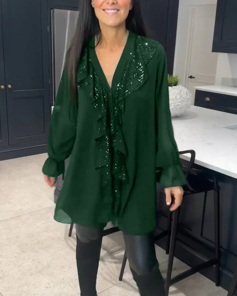 Tharalyn - Elegant Blouse with Flowing Ruffles