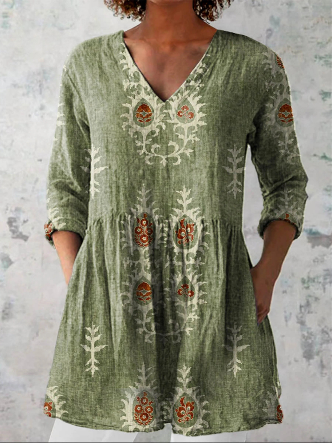 Maeve | V-Neck Long Sleeve Shirt