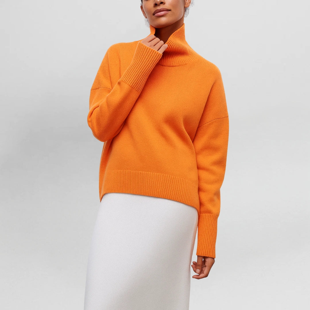 Stefanie | Warm and Refined Sweater with High Collar