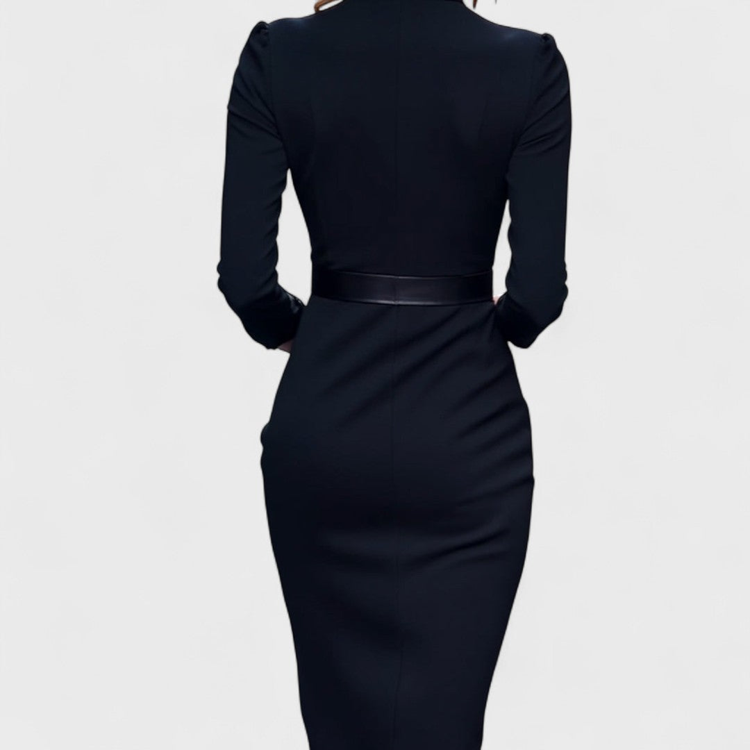 Elisa - Refined Dress with Belt and Collar