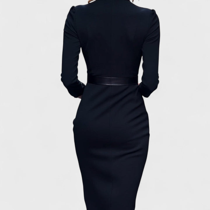 Elisa - Refined Dress with Belt and Collar