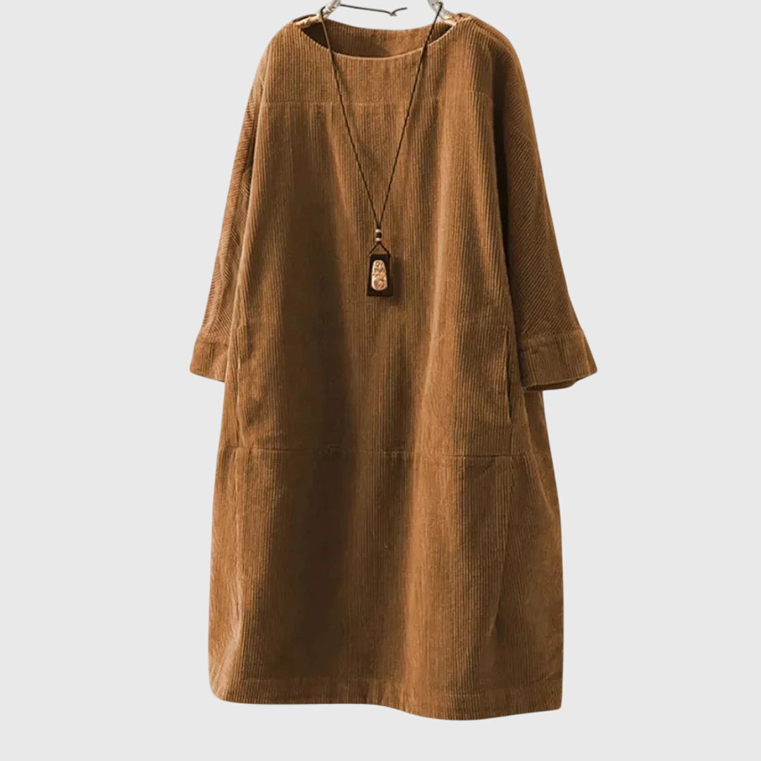 Clara | Relaxed Corduroy Midi Dress