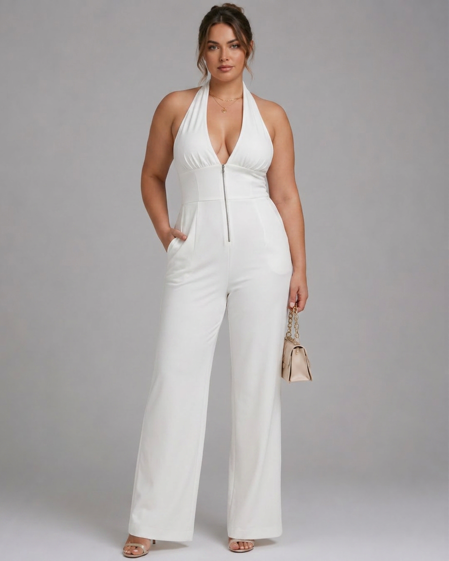 Nymera | Halter Neck Wide Leg Sleeveless Jumpsuit