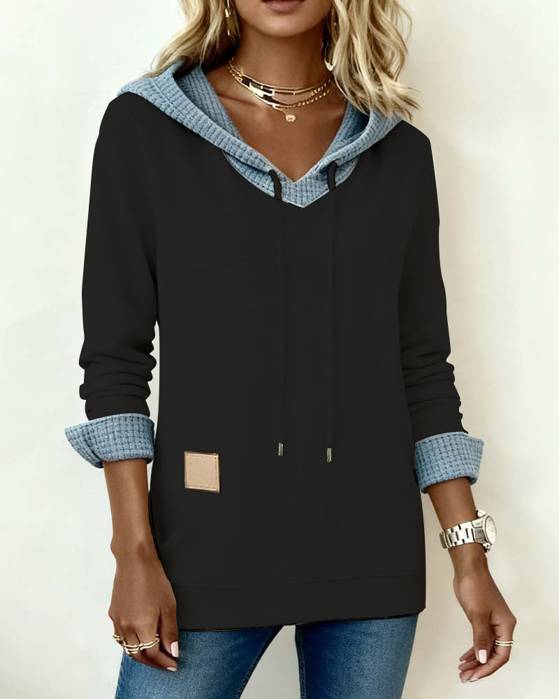 Laluna® | Casual Hoodie Sweatshirt with Waffle Inserts