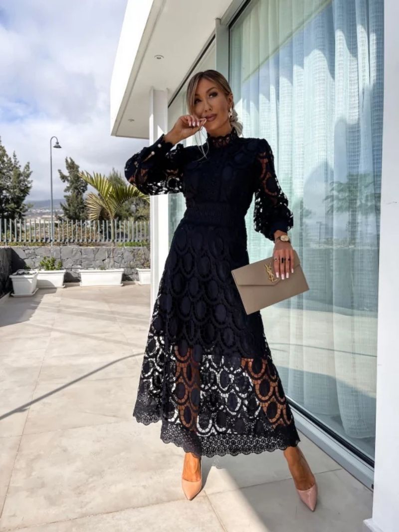 Georgia™ - Elegant French Lace Wedding Guest Maxi Dress