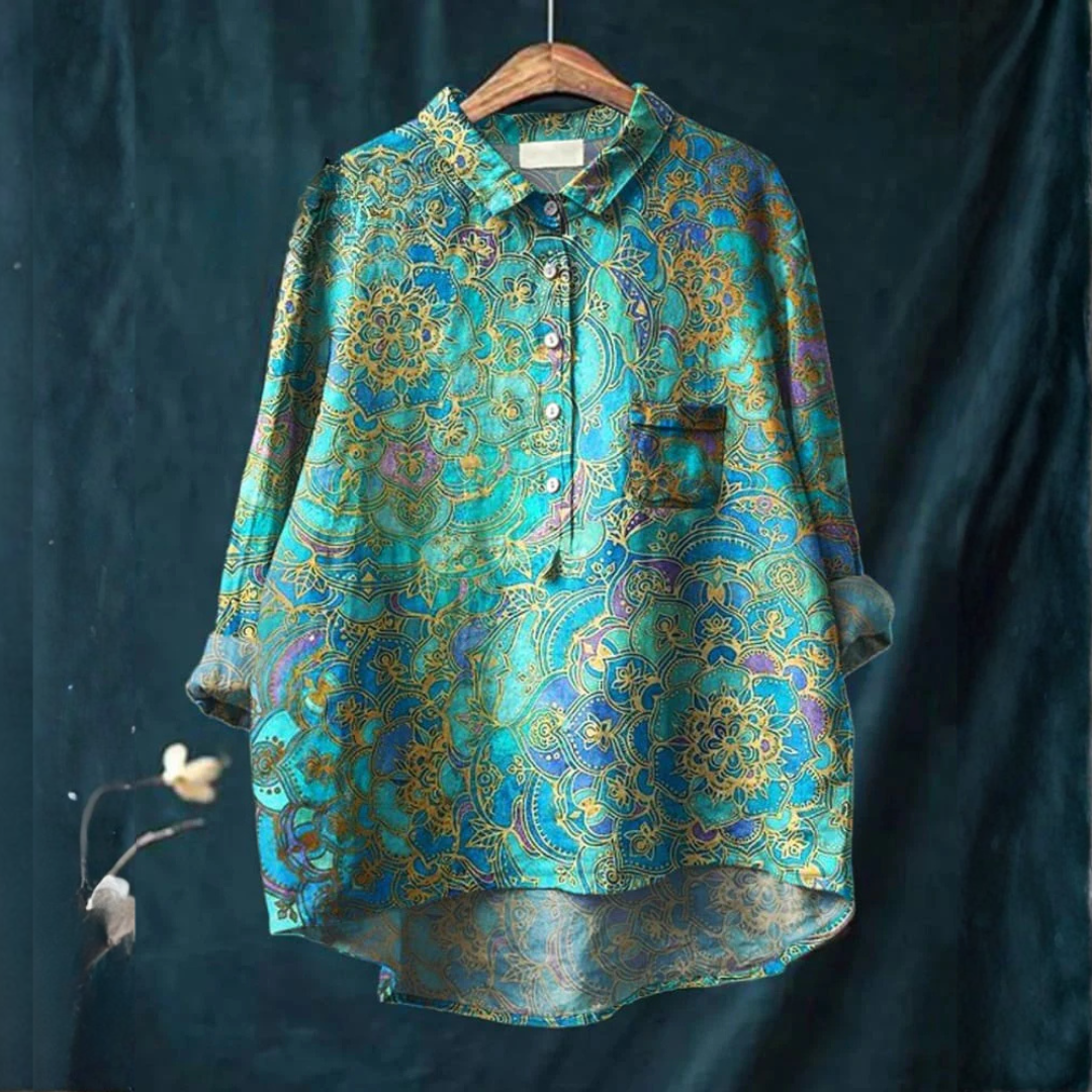 Simona – Linen Pattern Shirt