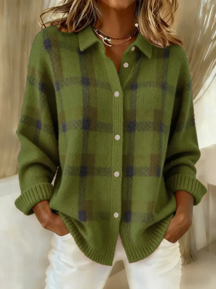 Valeria – Casual Retro Plaid Sweater