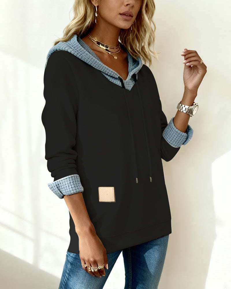 Laluna® | Casual Hoodie Sweatshirt with Waffle Inserts