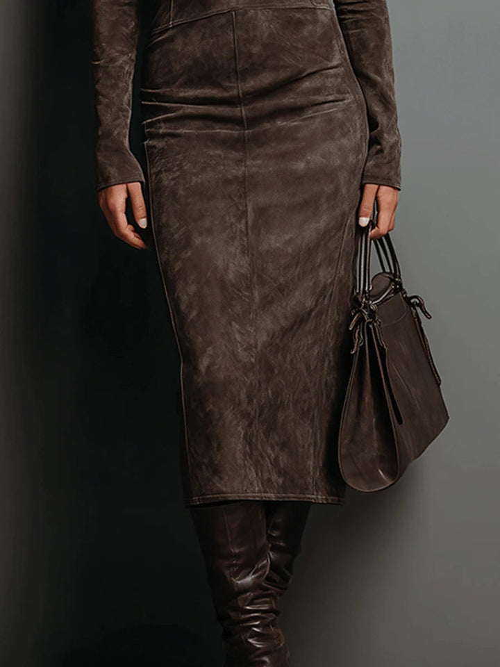 Giada | Suede Midi Dress