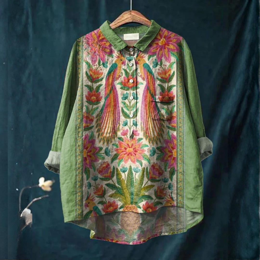 Rachele – Linen Pattern Shirt