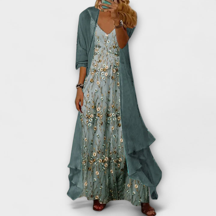 Clara | Elegant Maxi Dress Two-Piece Set
