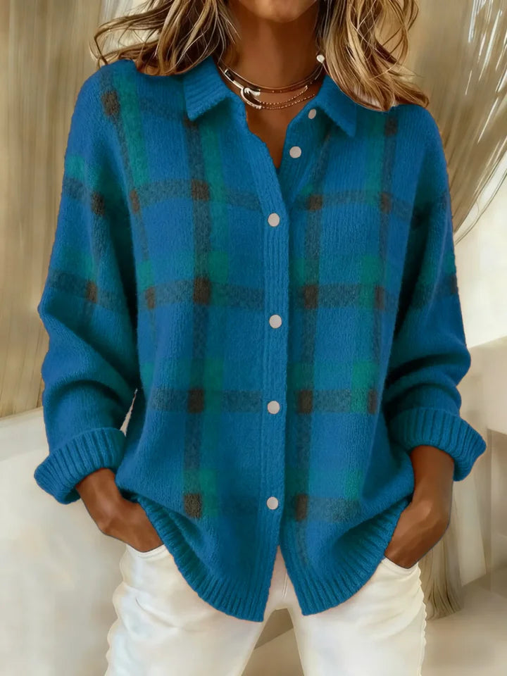 Valeria – Casual Retro Plaid Sweater