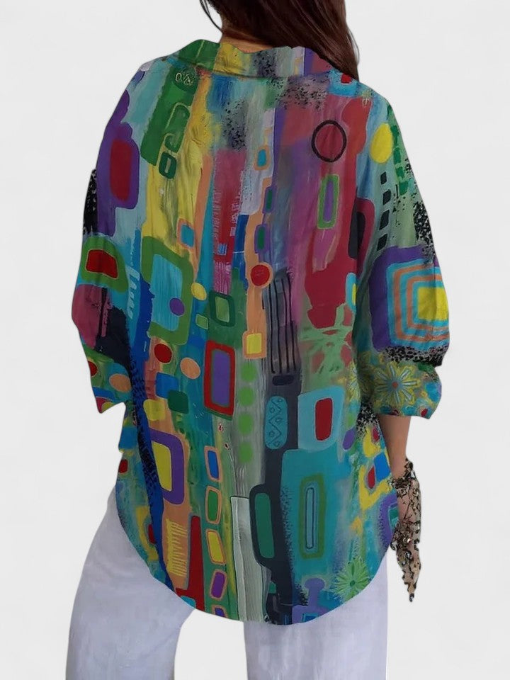 Clara | Elegant Geometric Pattern Blouse