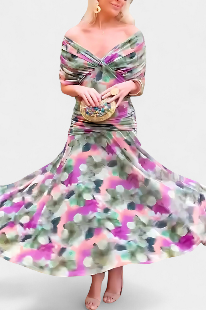 Gormfhlaith | Floral V-Neck Maxi Dress