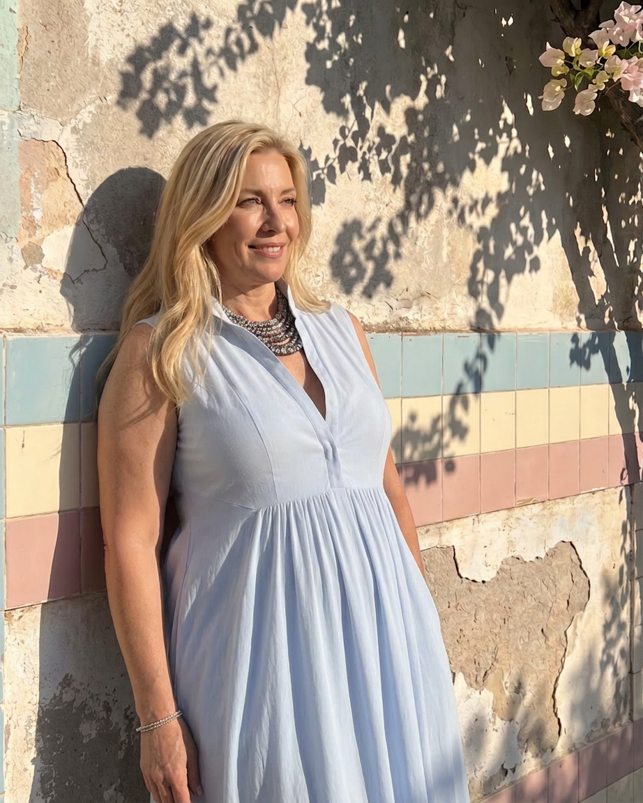 Virelia | Sleeveless Collared Flowing Wide Leg Jumpsuit