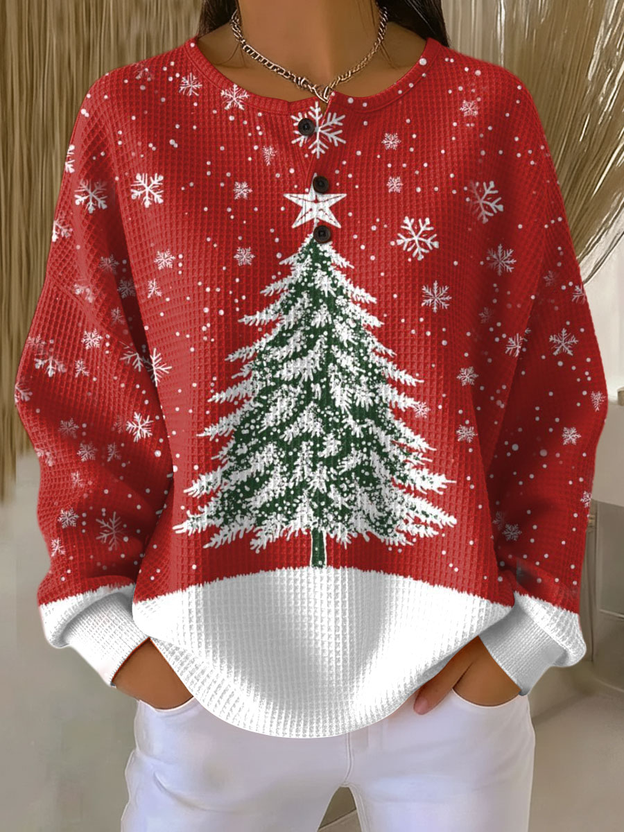 SOFIE - CHRISTMAS JUMPER WITH TREE PRINT