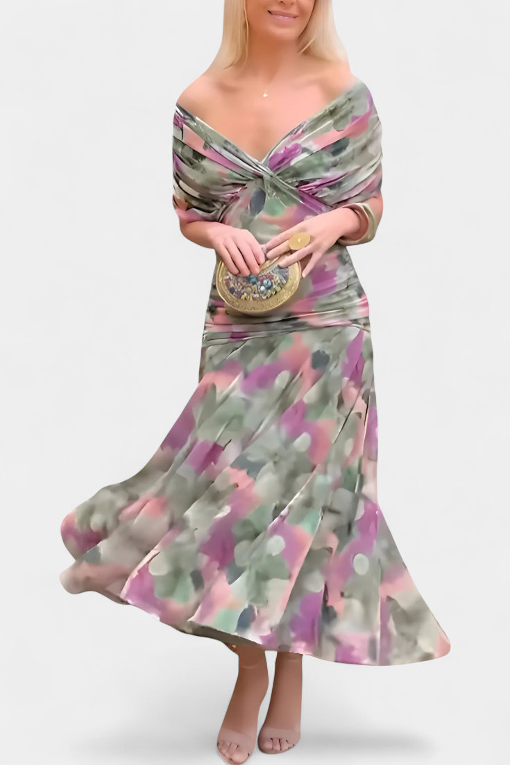 Gormfhlaith | Floral V-Neck Maxi Dress