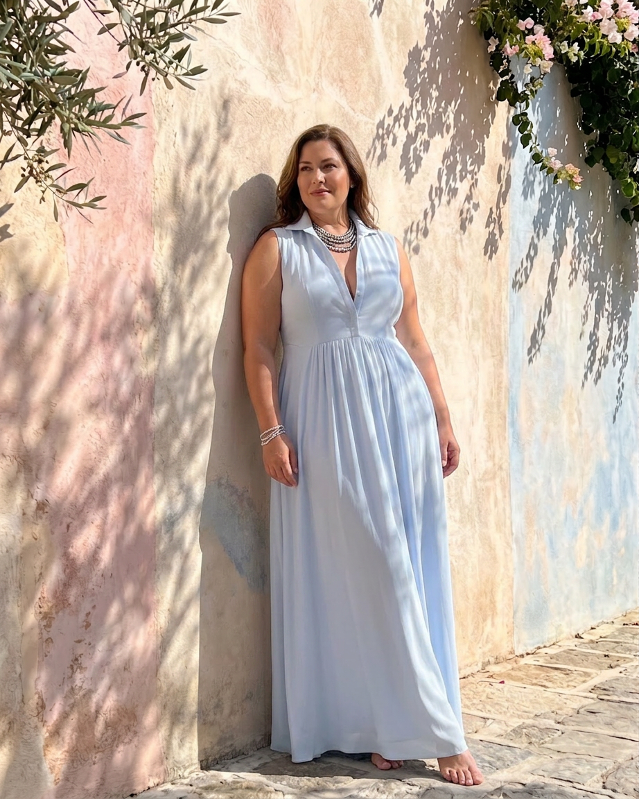 Virelia | Sleeveless Collared Flowing Wide Leg Jumpsuit