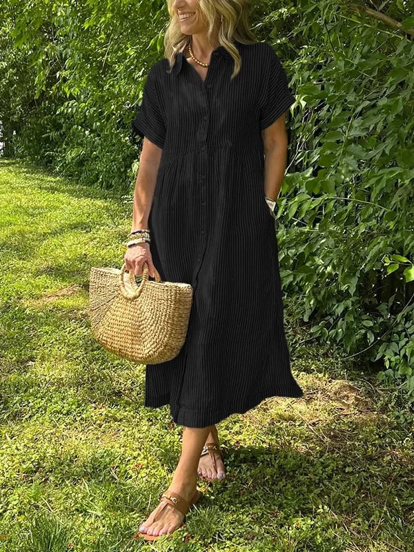 Bríghdín | Striped Shirt Maxi Dress
