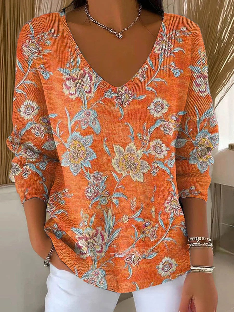 Lily – Colorful Sweater with V-Neck