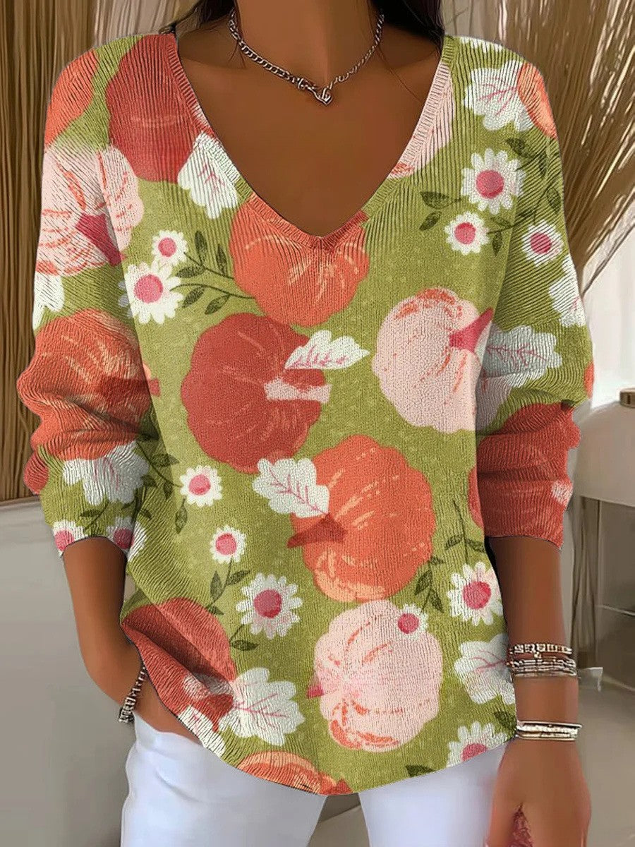 Victoria – Colorful Sweater with V-neck
