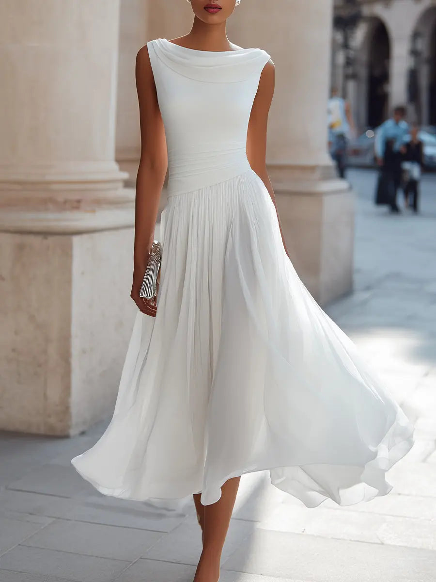 Lara - White Chiffon Dress