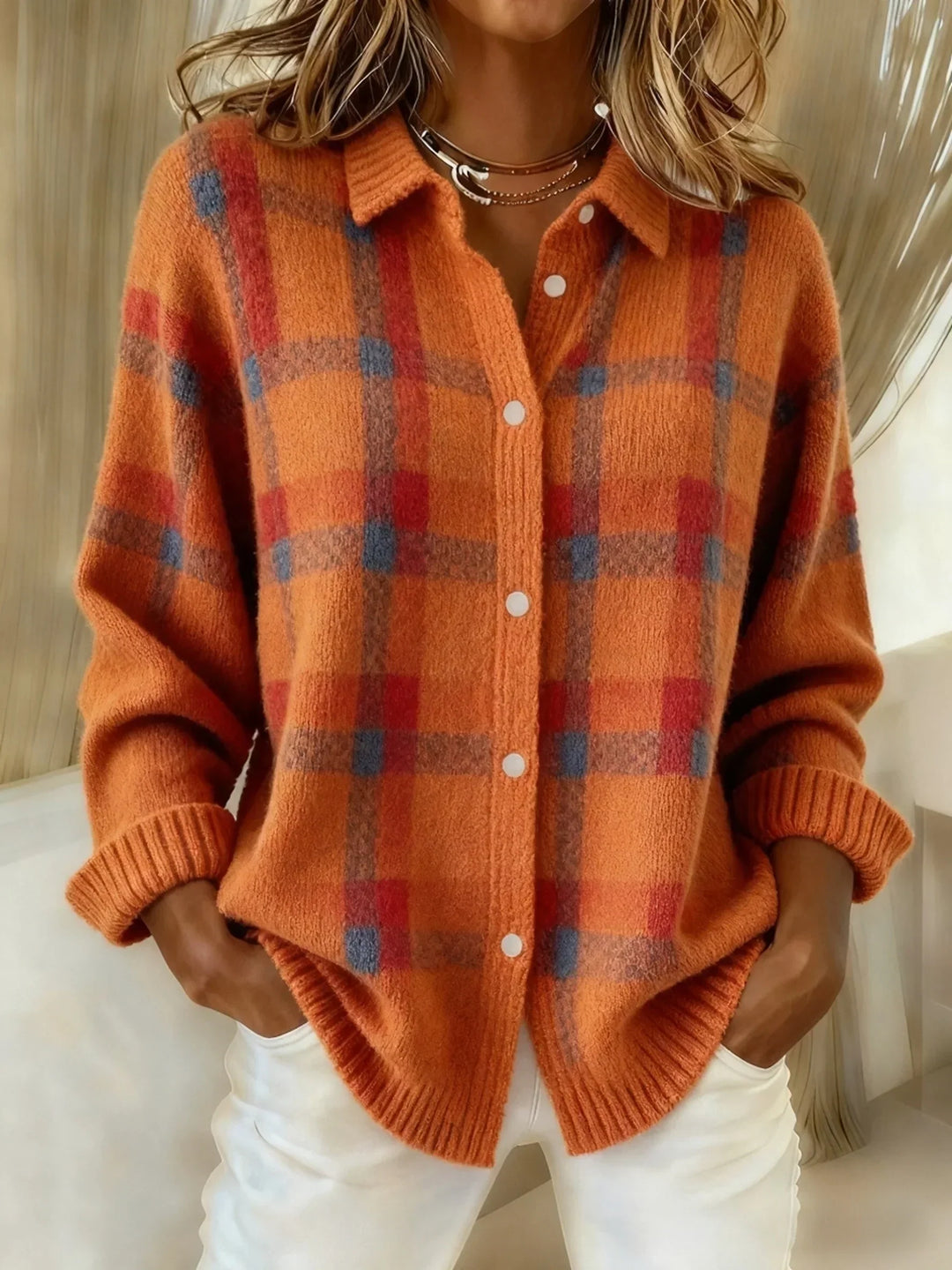 Valeria – Casual Retro Plaid Sweater