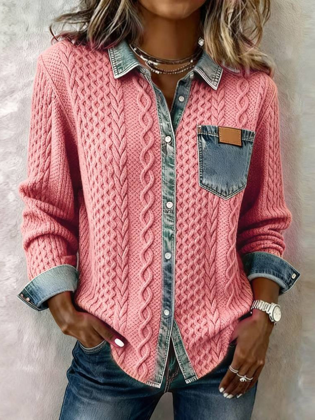 Pamela™ - Denim Cardigan-Long Sleeve
