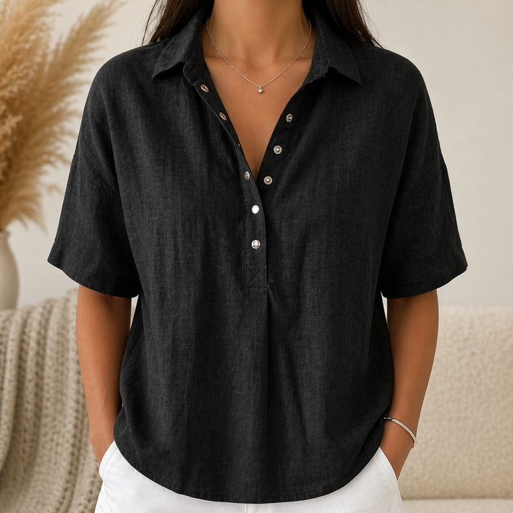 Lena™ | Soft Collared Everyday Blouse