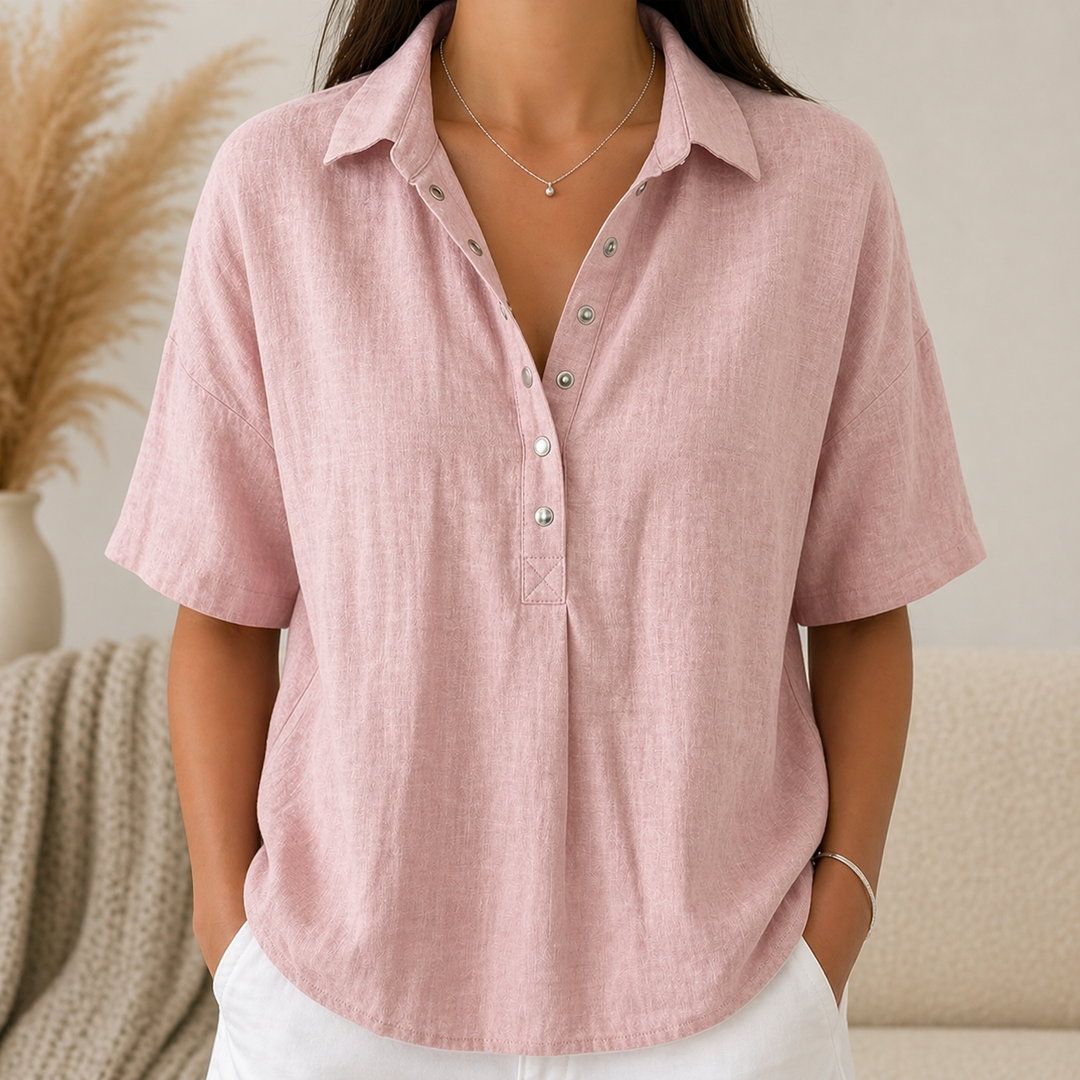 Lena™ | Soft Collared Everyday Blouse