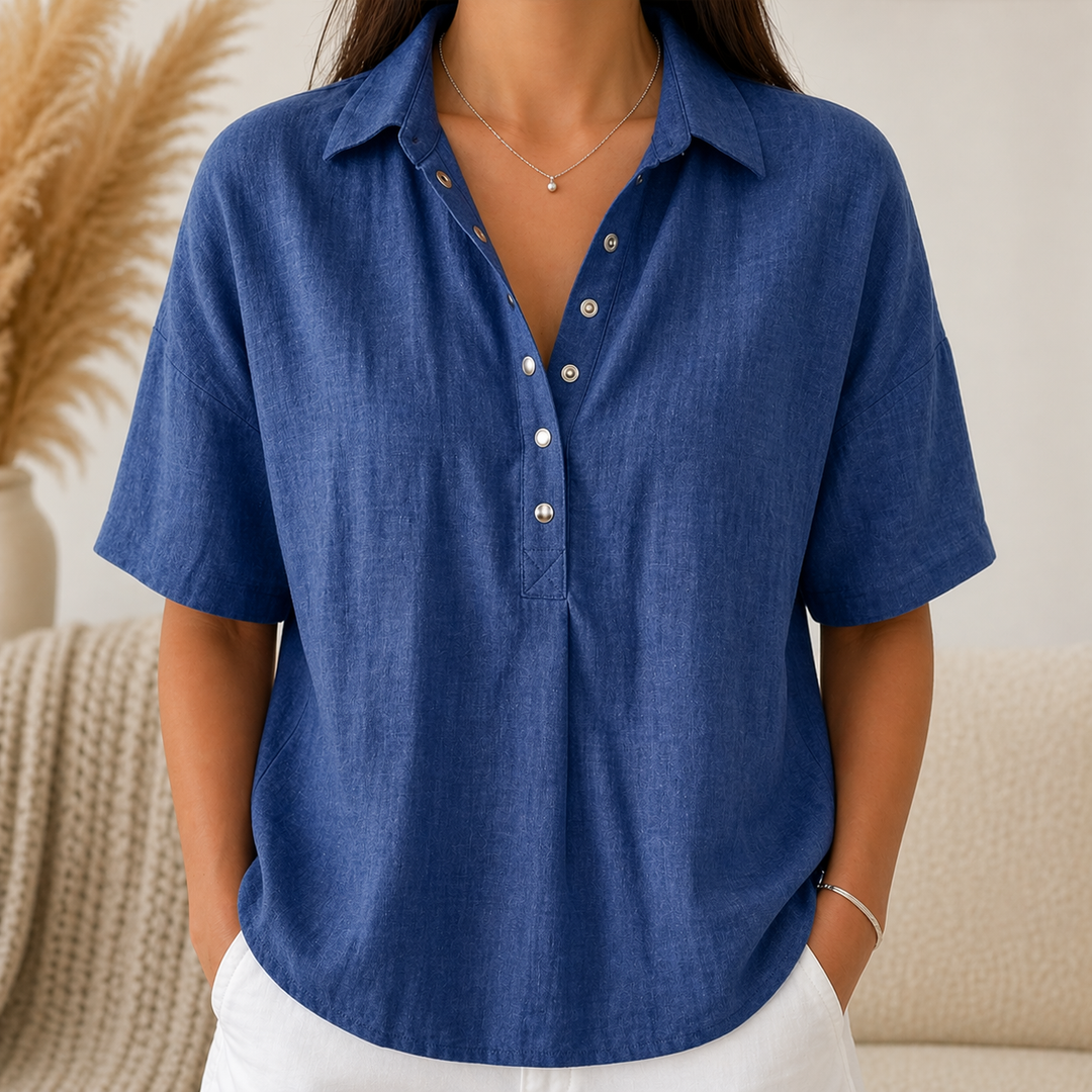 Lena™ | Soft Collared Everyday Blouse