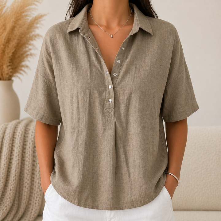 Lena™ | Soft Collared Everyday Blouse