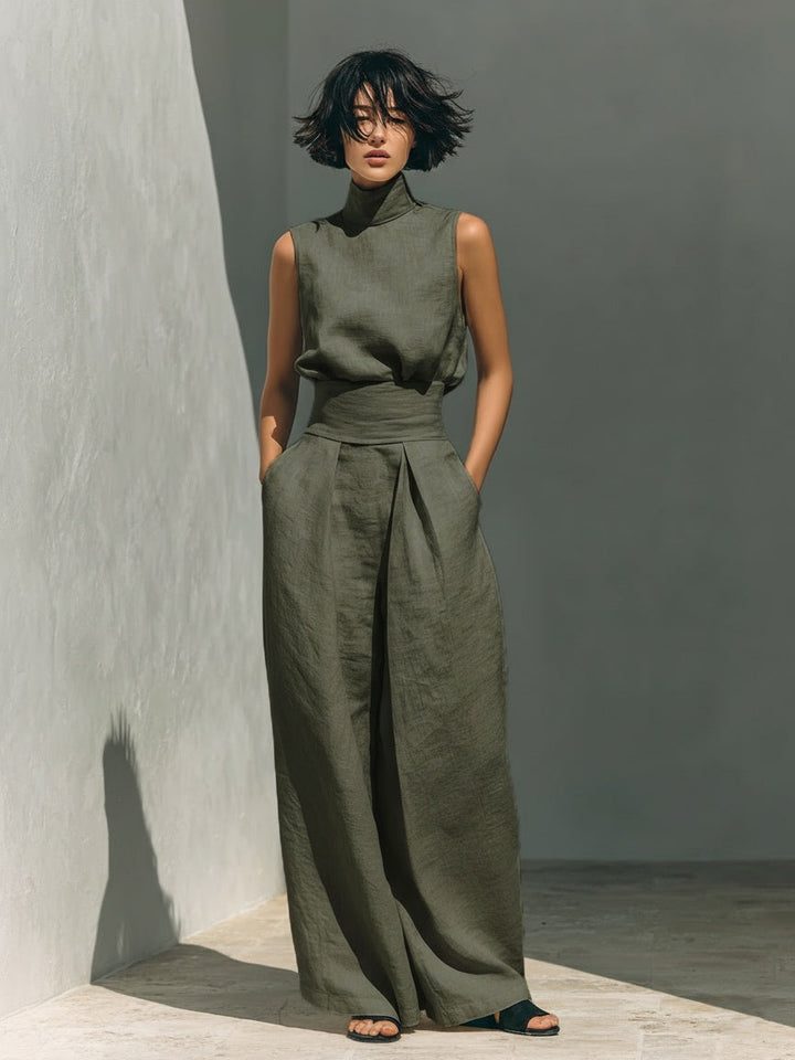 Dorothy™ | Beige Cotton-Linen Two-Piece Set