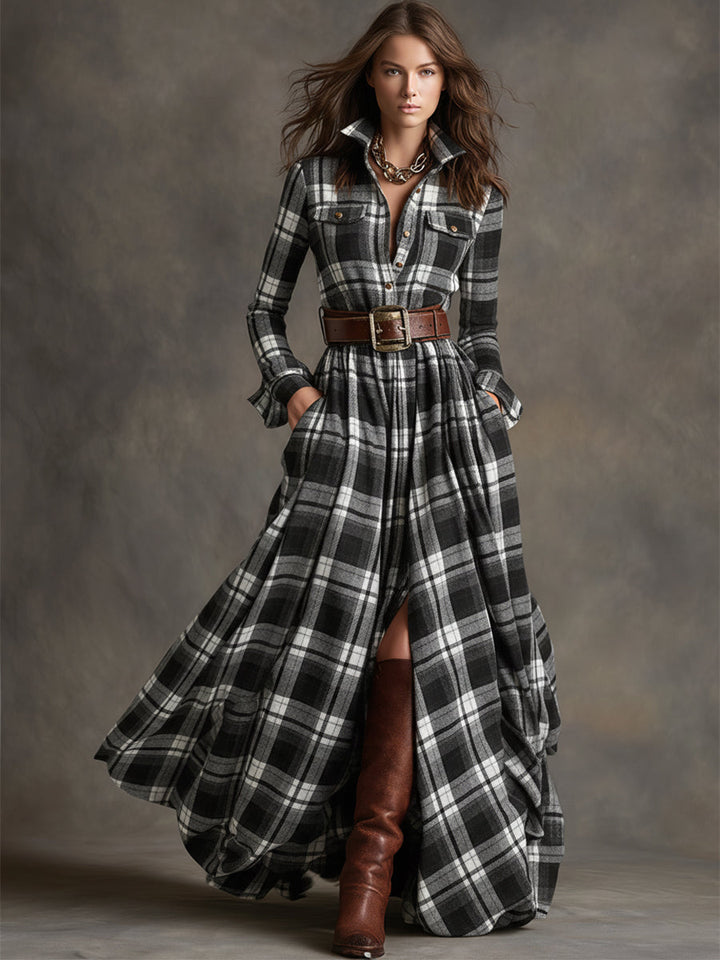 Giulietta - Maxi Check Shirt Dress