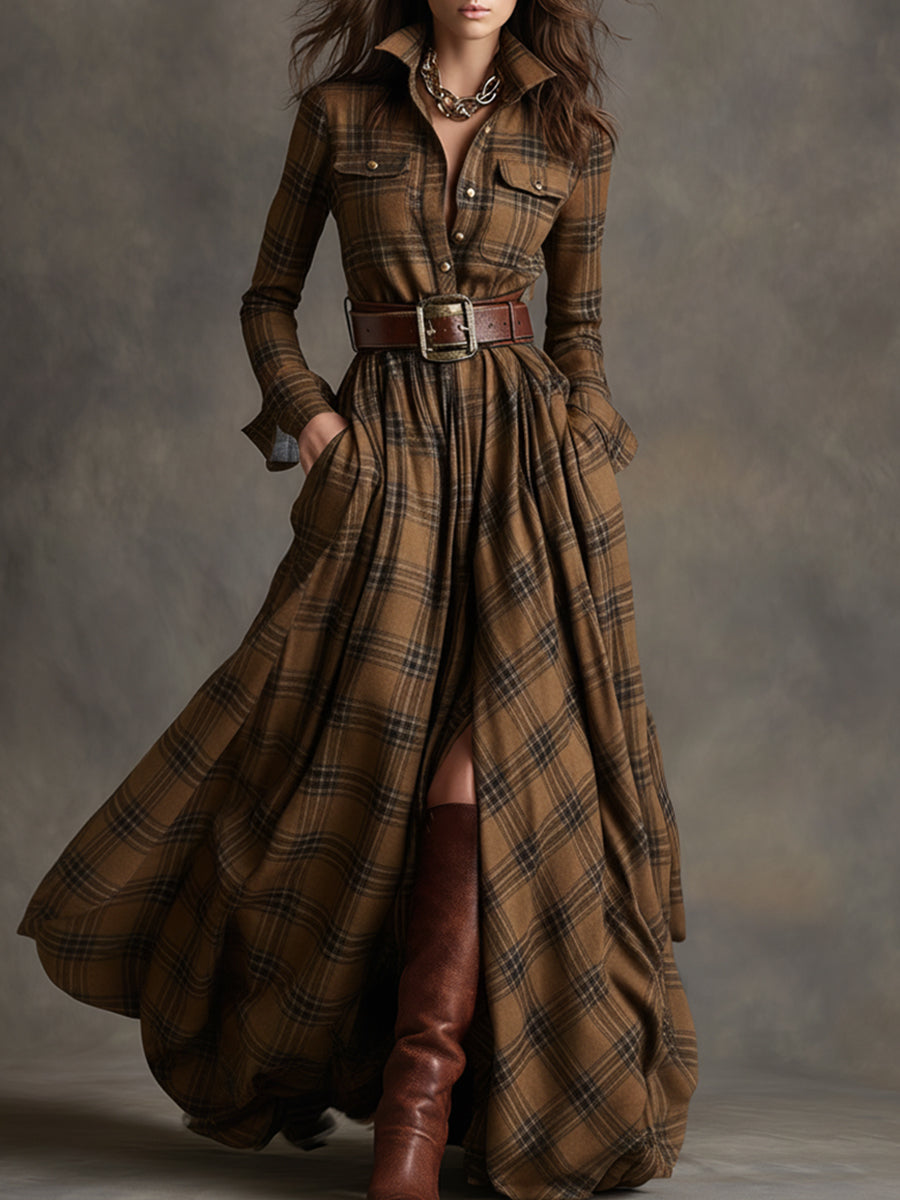 Giulietta - Maxi Check Shirt Dress