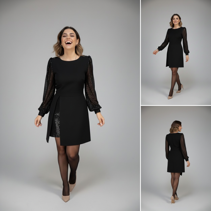 Alessandra - Elegant Dress with Jewel Sleeves