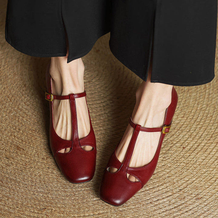 Elora Natural Leather Heels