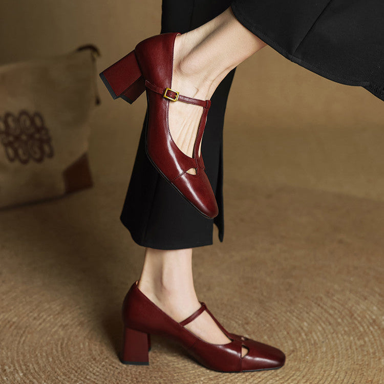 Elora Natural Leather Heels