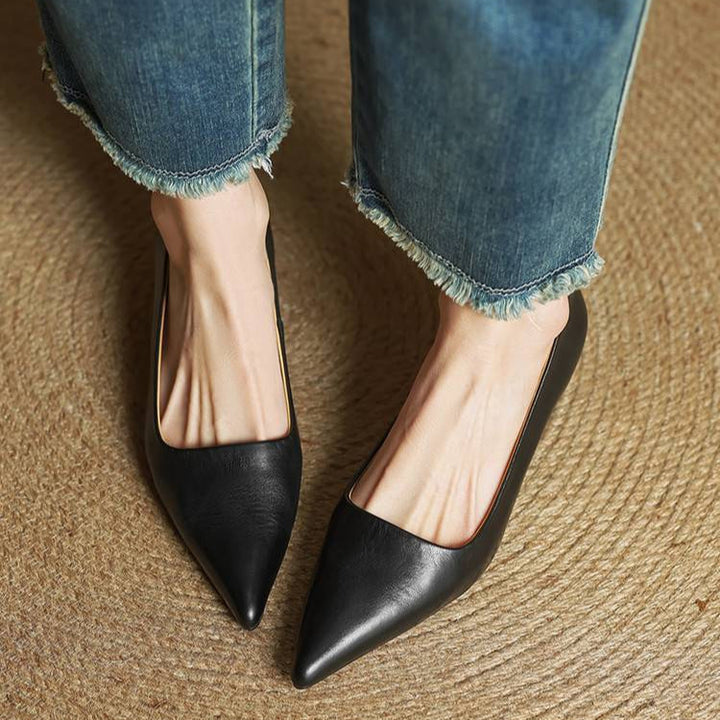 High Heeled Shoes Made of Genuine Leather