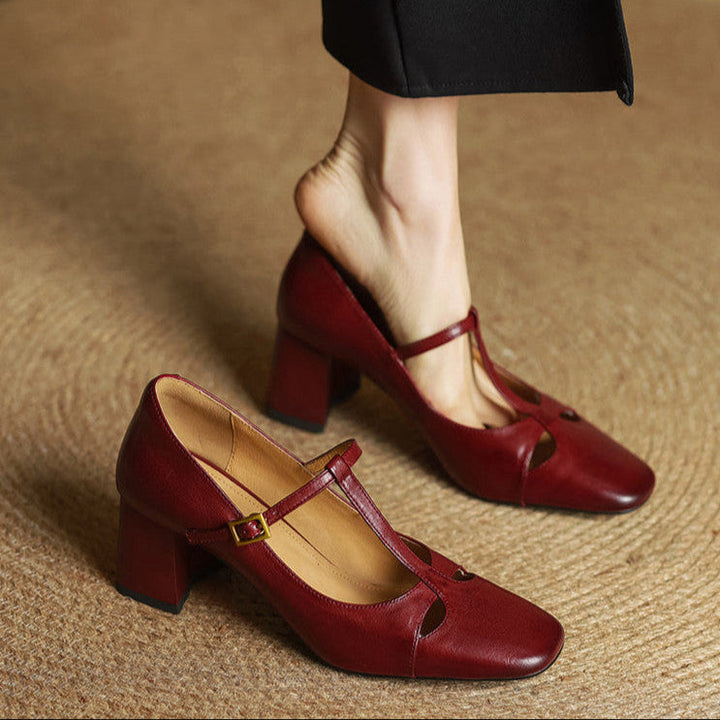 Elora Natural Leather Heels