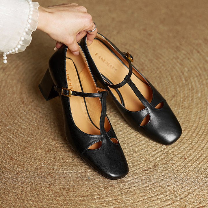 Elora Natural Leather Heels