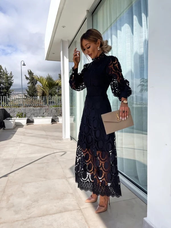 Georgia™ - Elegant French Lace Wedding Guest Maxi Dress