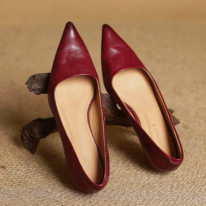 High Heeled Shoes Made of Genuine Leather