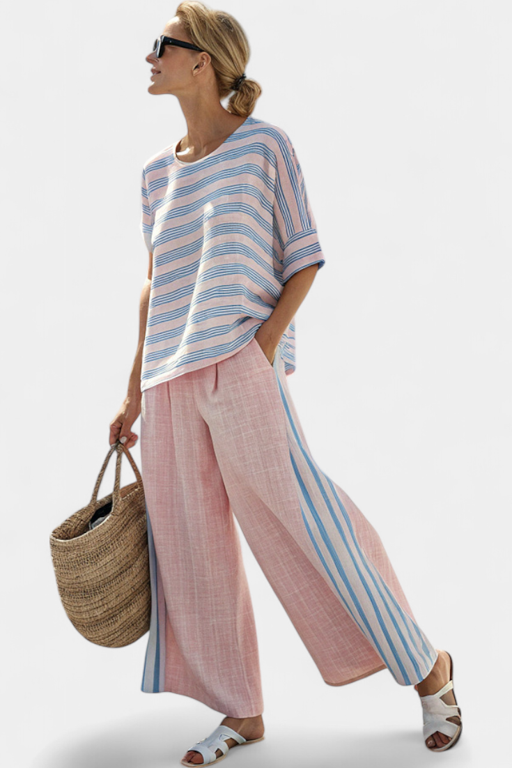 Flaminia - elegant blue and soft pants