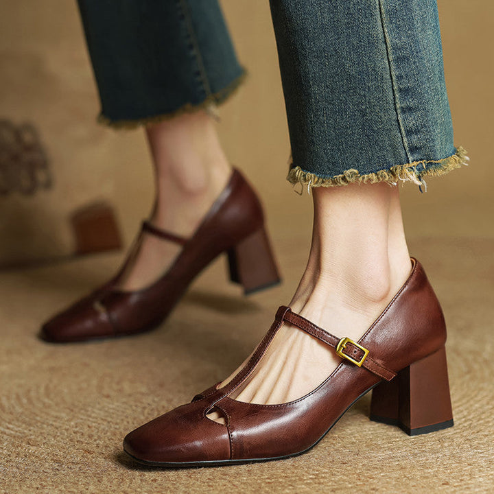 Elora Natural Leather Heels