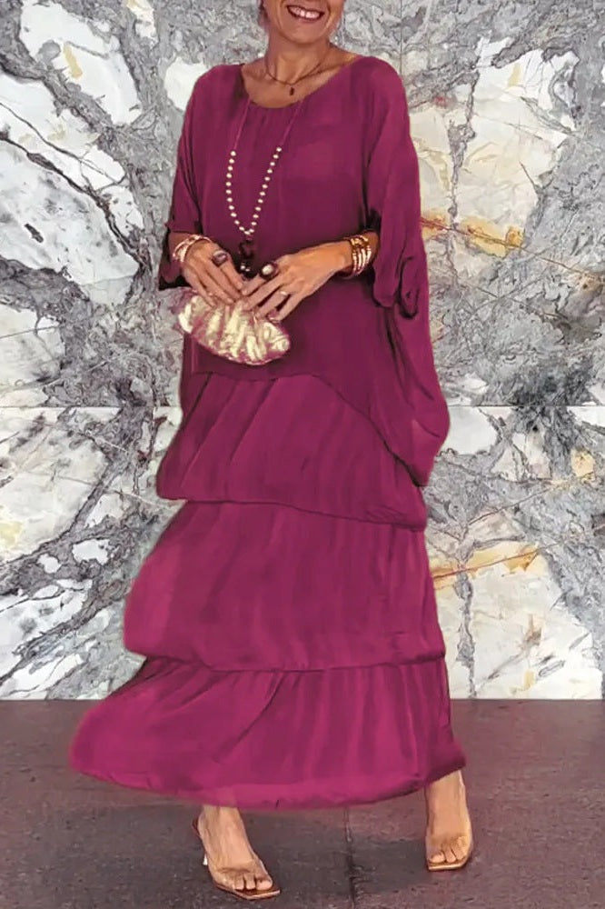 Layered Dress Nora - Scarlet