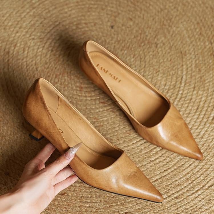 High Heeled Shoes Made of Genuine Leather