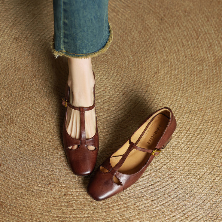 Elora Natural Leather Heels