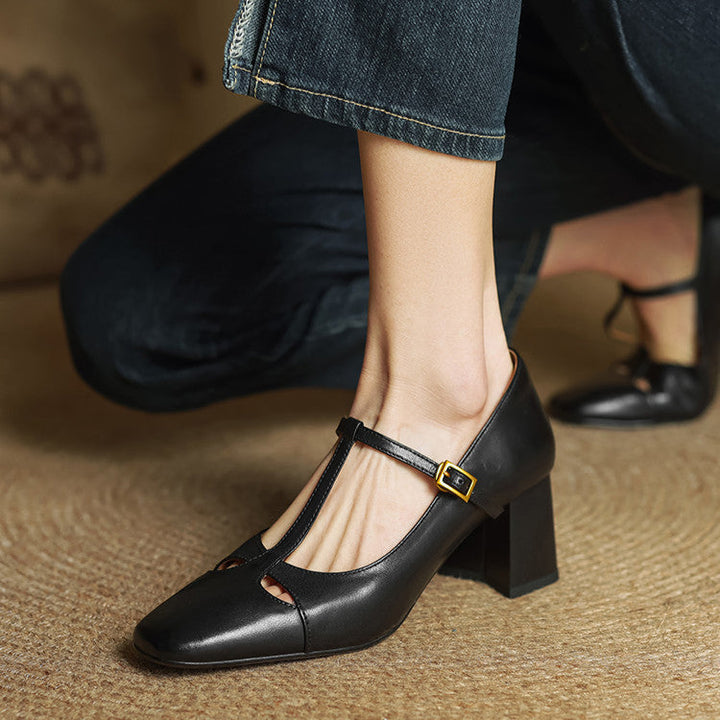Elora Natural Leather Heels